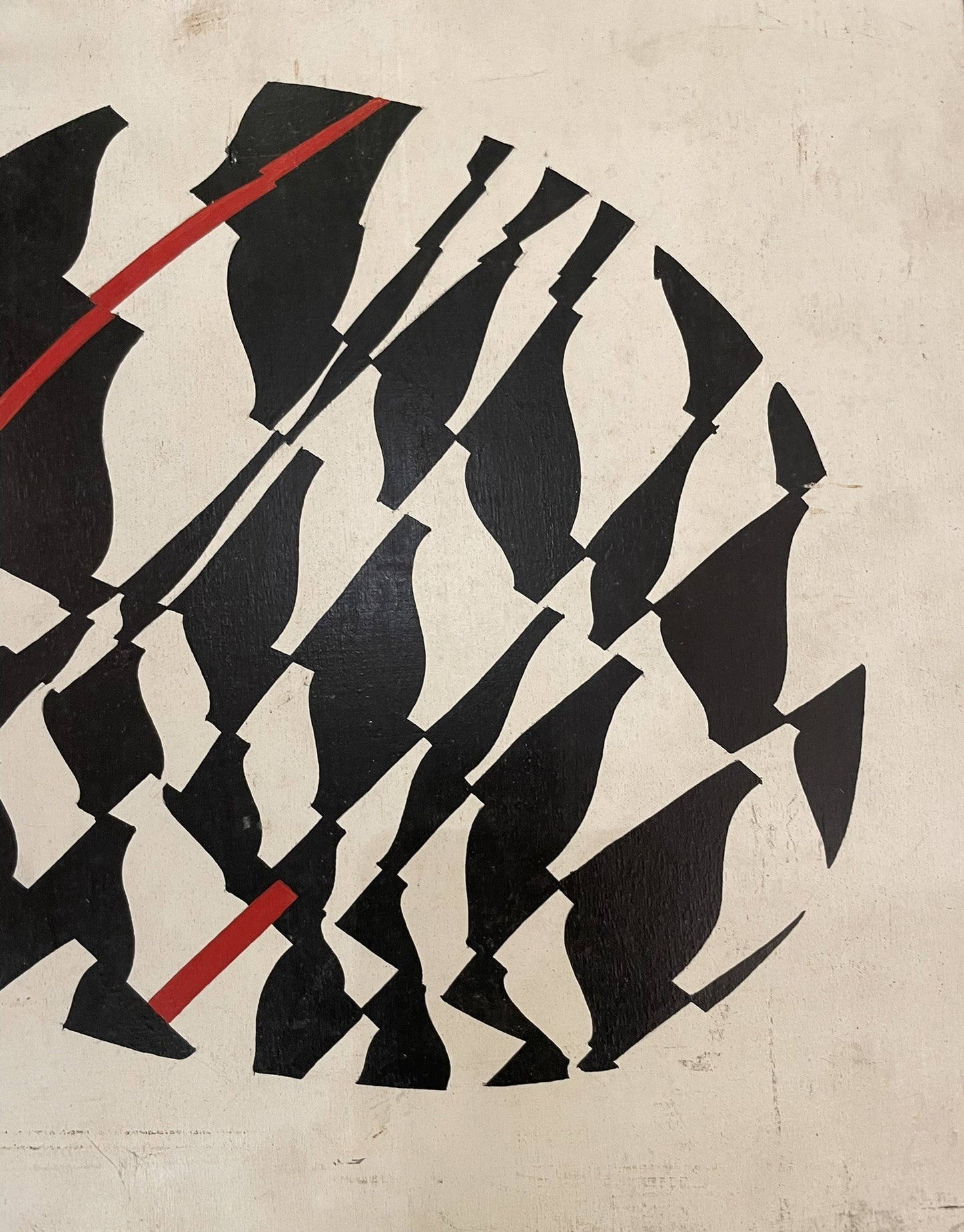 Oval Mural. Optical Abstraction by Enrico Sirello, 1977 – Italian Arte Programmata Movement