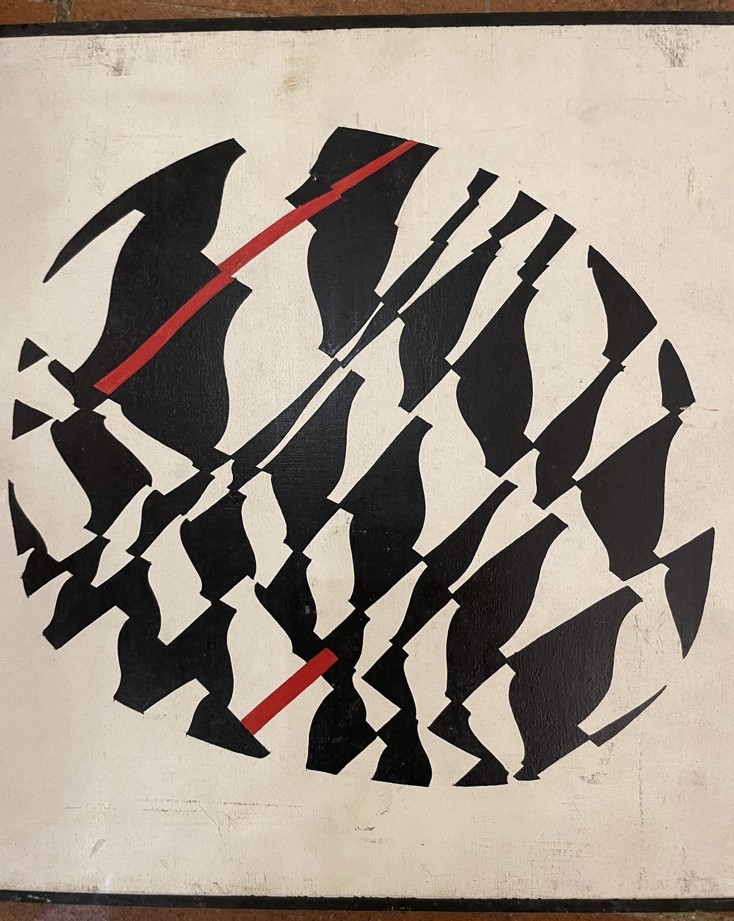 Oval Mural. Optical Abstraction by Enrico Sirello, 1977 – Italian Arte Programmata Movement