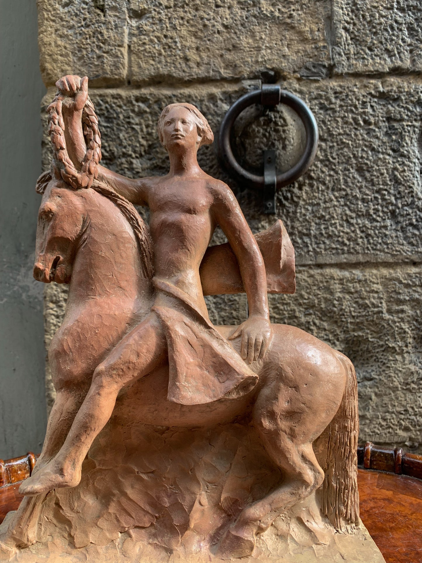 Italic Hero on Horseback, Terracotta sculpture, Giorgio Rossi (1894–1981)