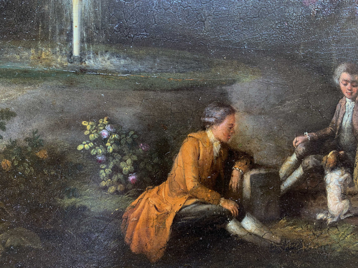 Gallant Conversation at the Foot of Venus. Oil on parqueted panel, circa 1830-1840.