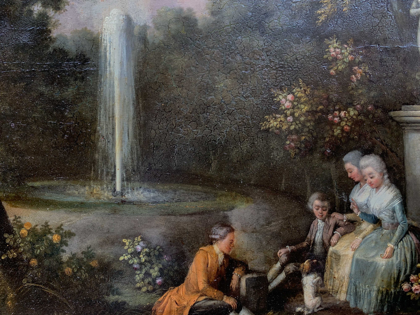 Gallant Conversation at the Foot of Venus. Oil on parqueted panel, circa 1830-1840.