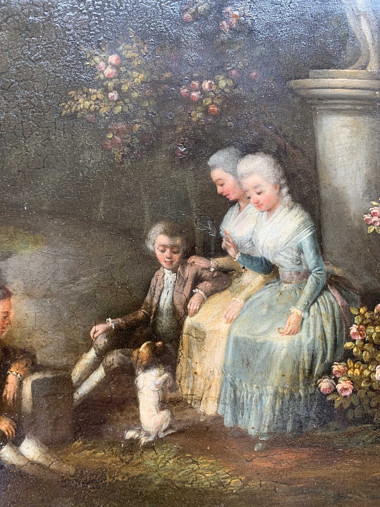 Gallant Conversation at the Foot of Venus. Oil on parqueted panel, circa 1830-1840.