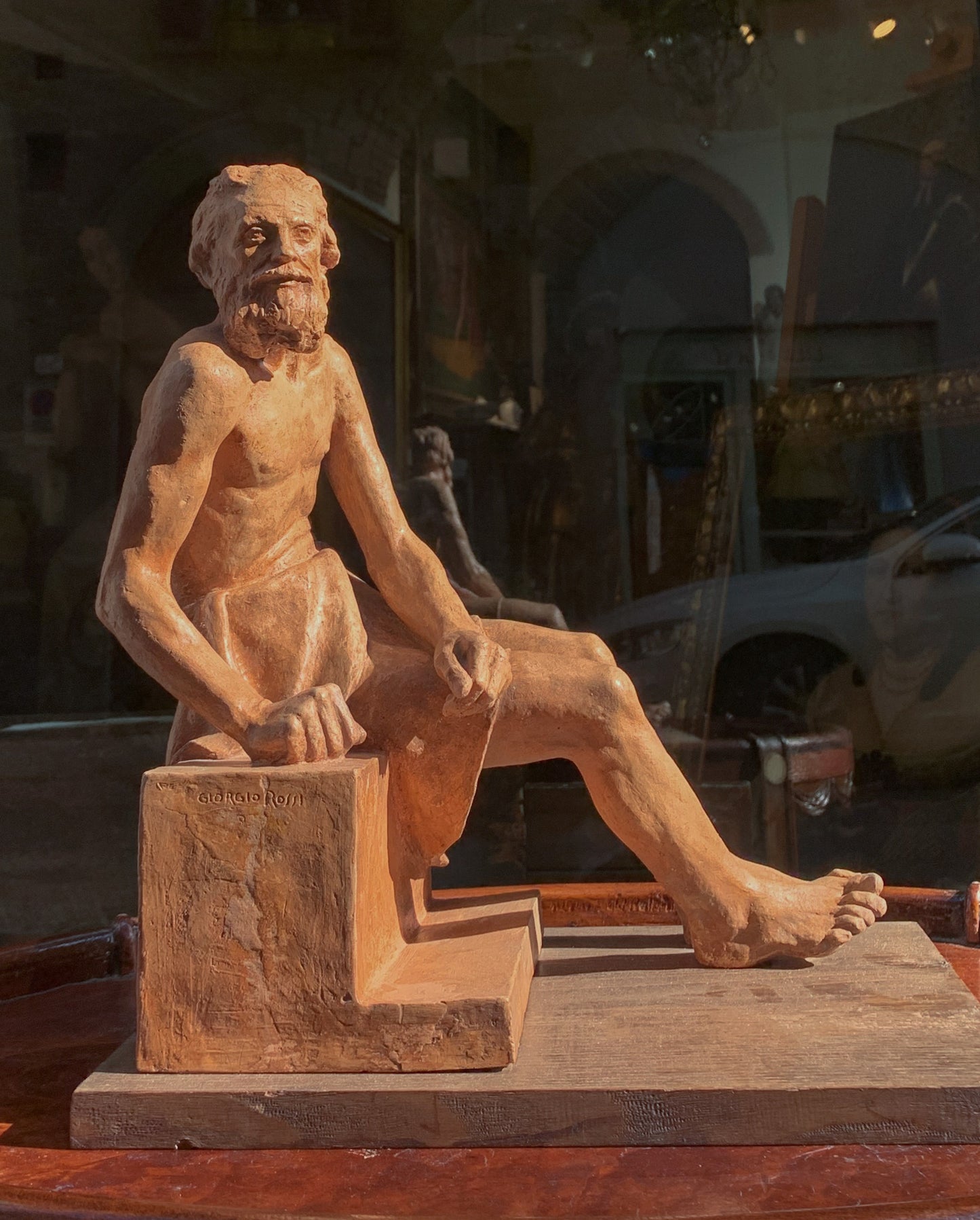 Diogenes, terracotta, 1939, Giorgio Rossi (1894-1981), Tuscan Sculptor.