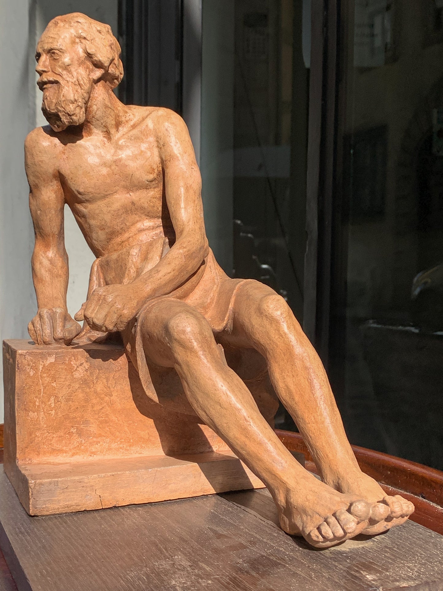 Diogenes, terracotta, 1939, Giorgio Rossi (1894-1981), Tuscan Sculptor.