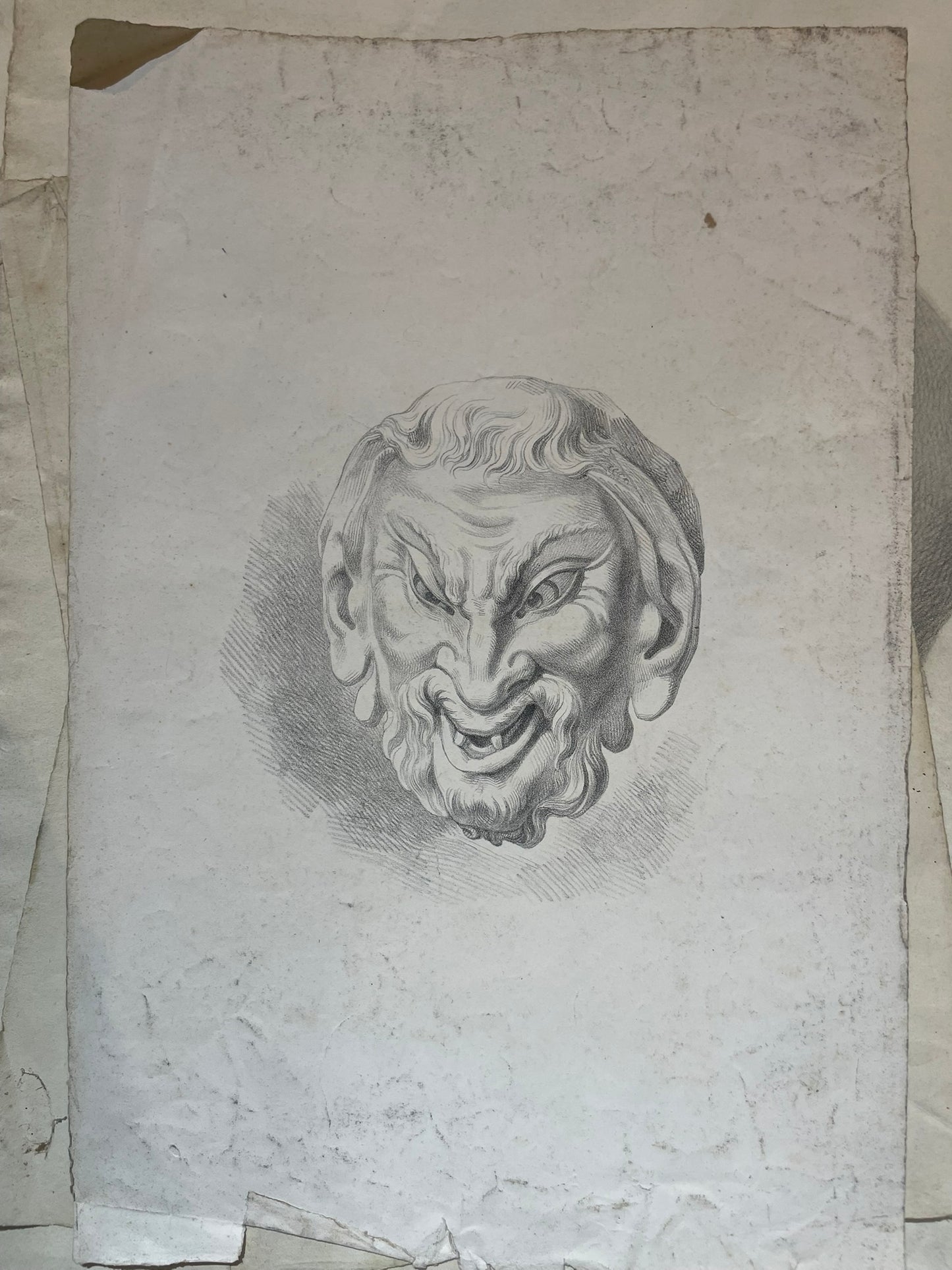 Satyr Mask, Academic Study after an Antique Model and Michelangelo’s Lost Work, 49 × 32.5 cm