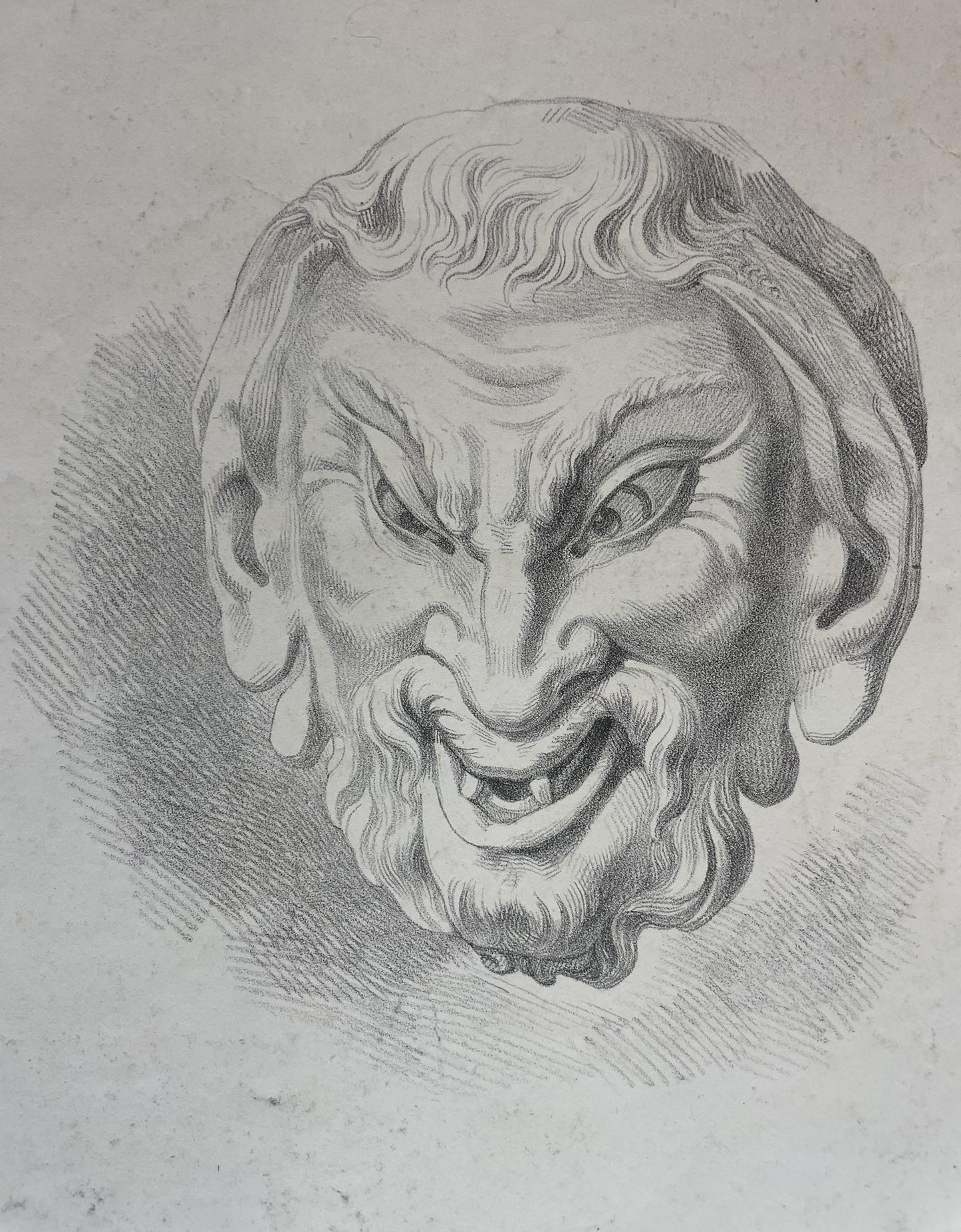 Satyr Mask, Academic Study after an Antique Model and Michelangelo’s Lost Work, 49 × 32.5 cm