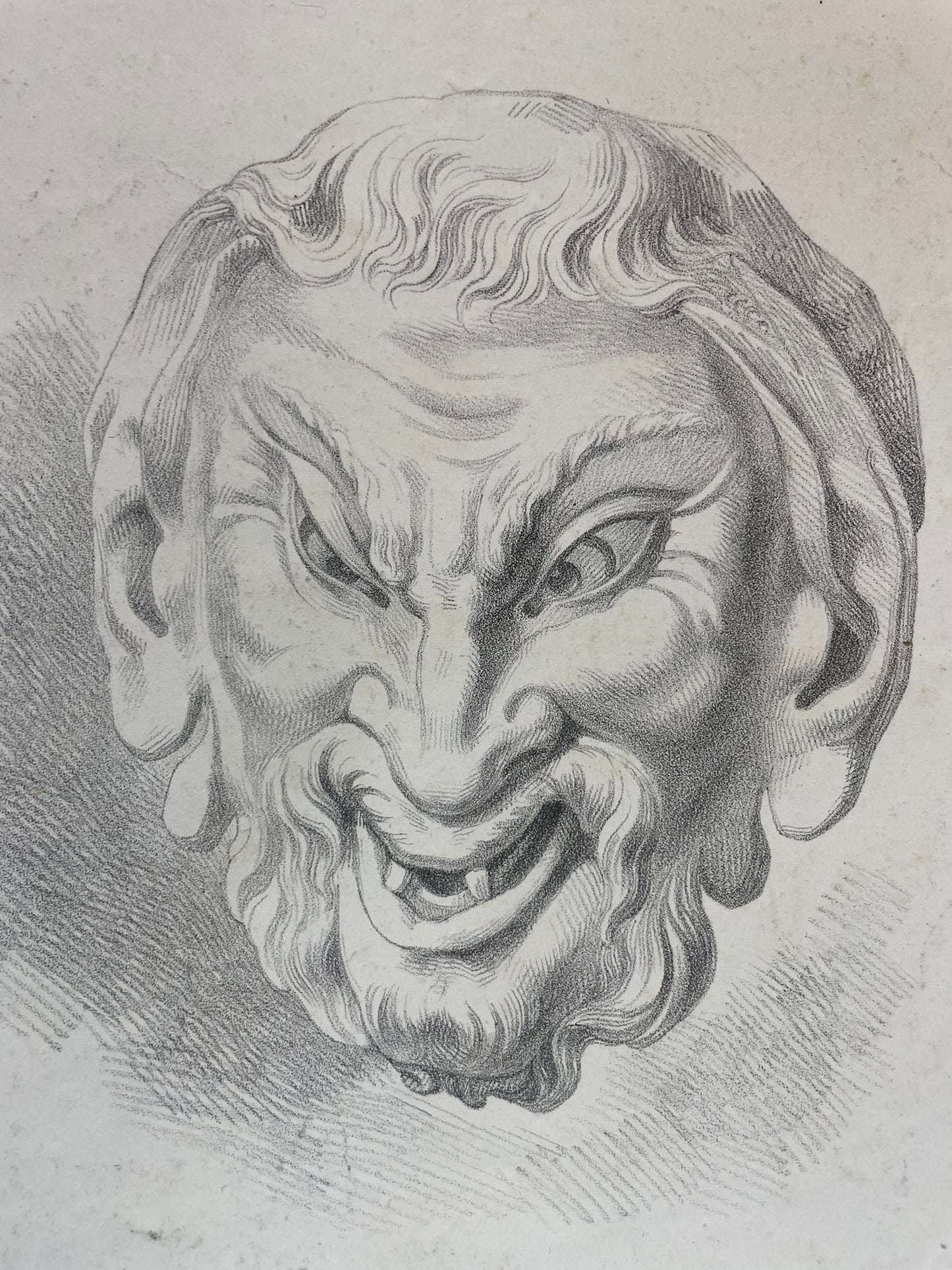 Satyr Mask, Academic Study after an Antique Model and Michelangelo’s Lost Work, 49 × 32.5 cm