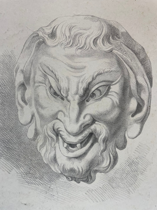 Satyr Mask, Academic Study after an Antique Model and Michelangelo’s Lost Work, 49 × 32.5 cm
