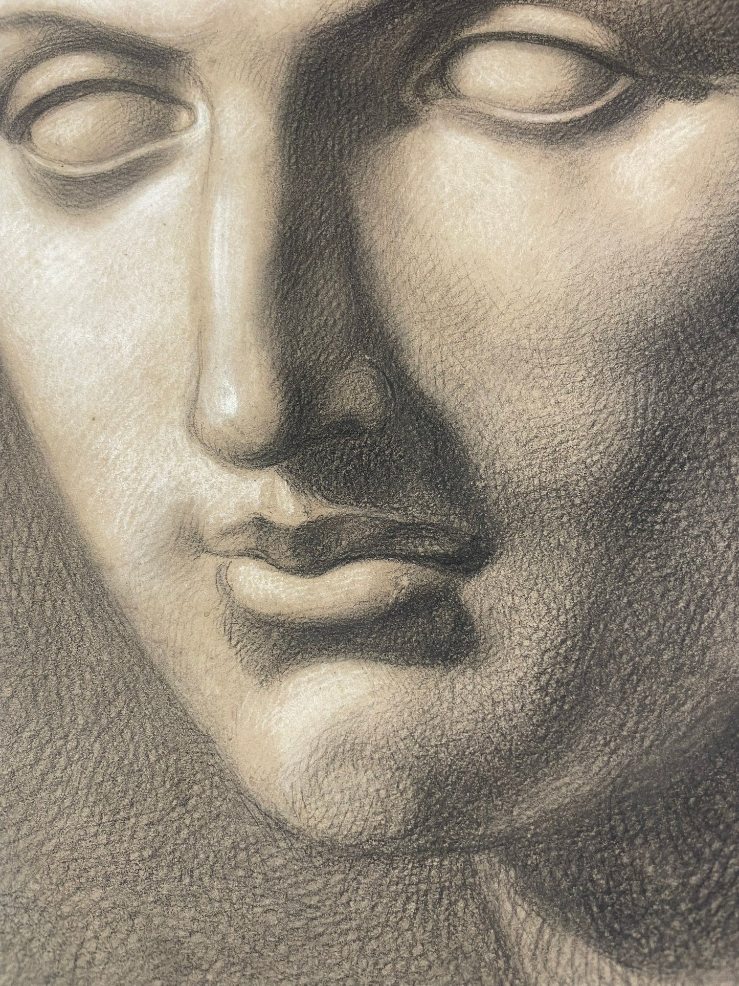 Academic Study after Michelangelo’s David, Tuscan School, 51 × 43 cm