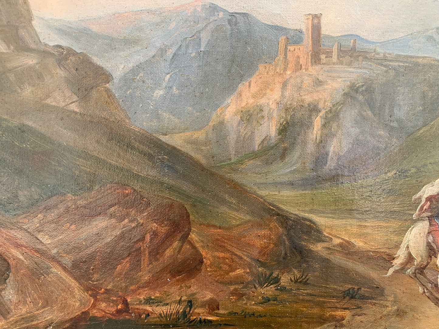 Fortress. Atlas Mountains with Berbers. Maroc. 19th century.