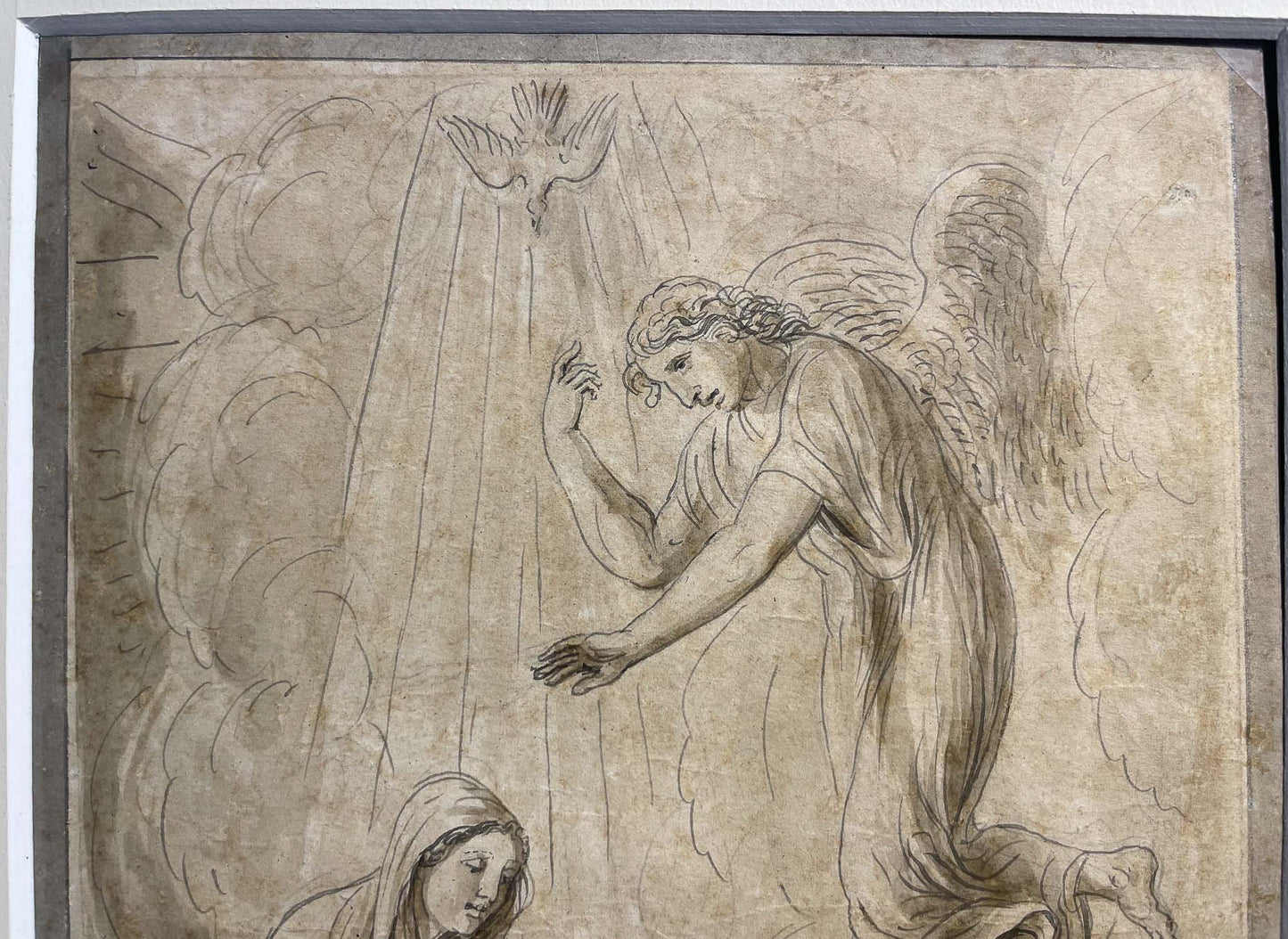 Luigi Ademollo, Annunciazione, inchiostro e grafite su carta, firmato, 1843