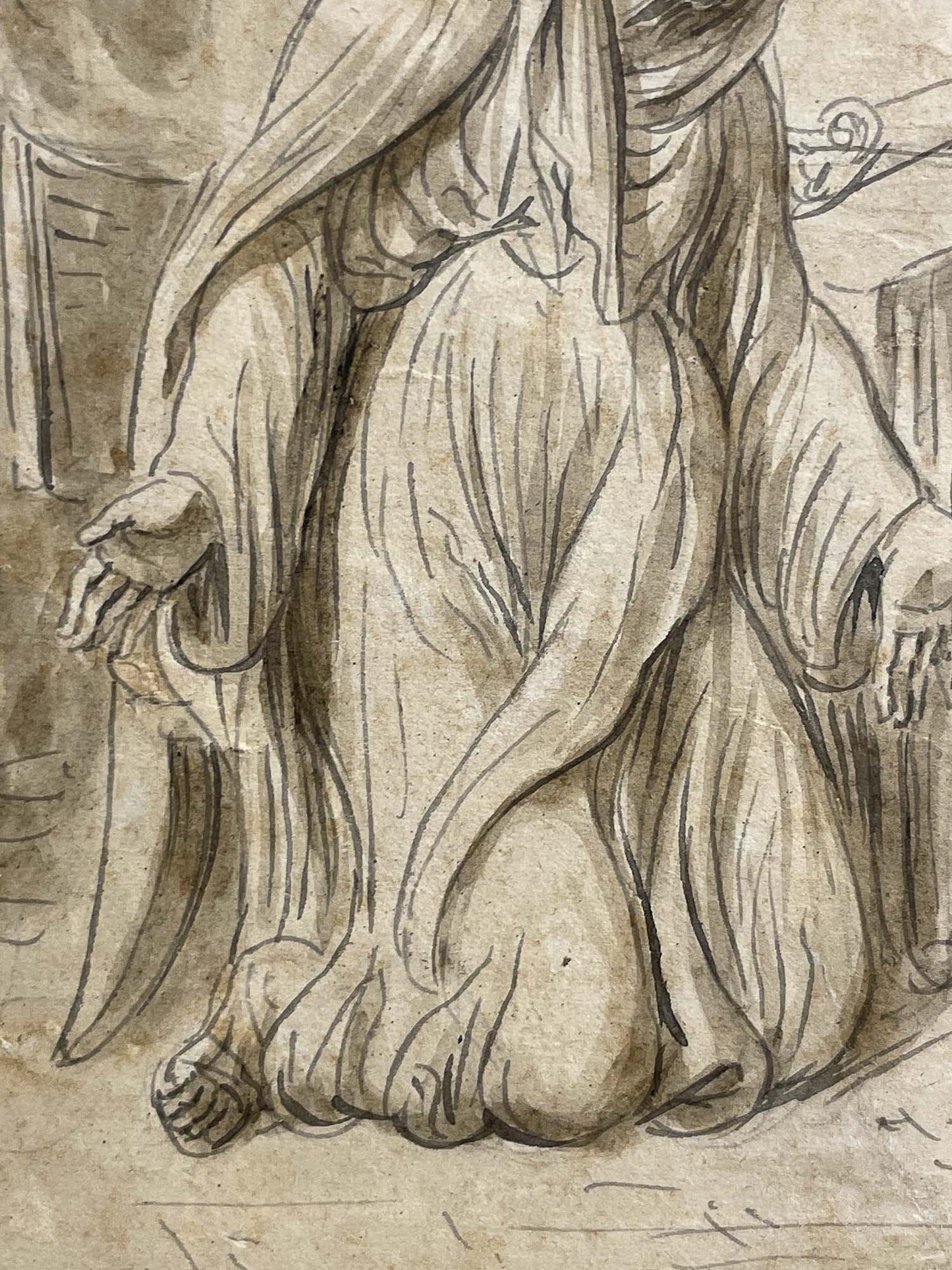 Luigi Ademollo, Annunciazione, inchiostro e grafite su carta, firmato, 1843