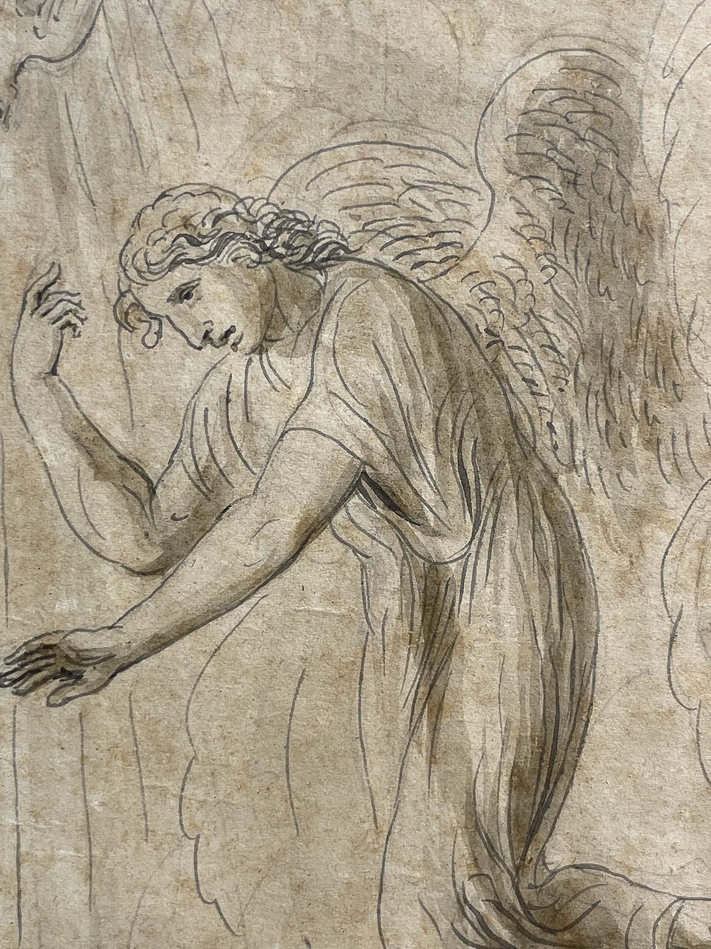 Luigi Ademollo, Annunciazione, inchiostro e grafite su carta, firmato, 1843