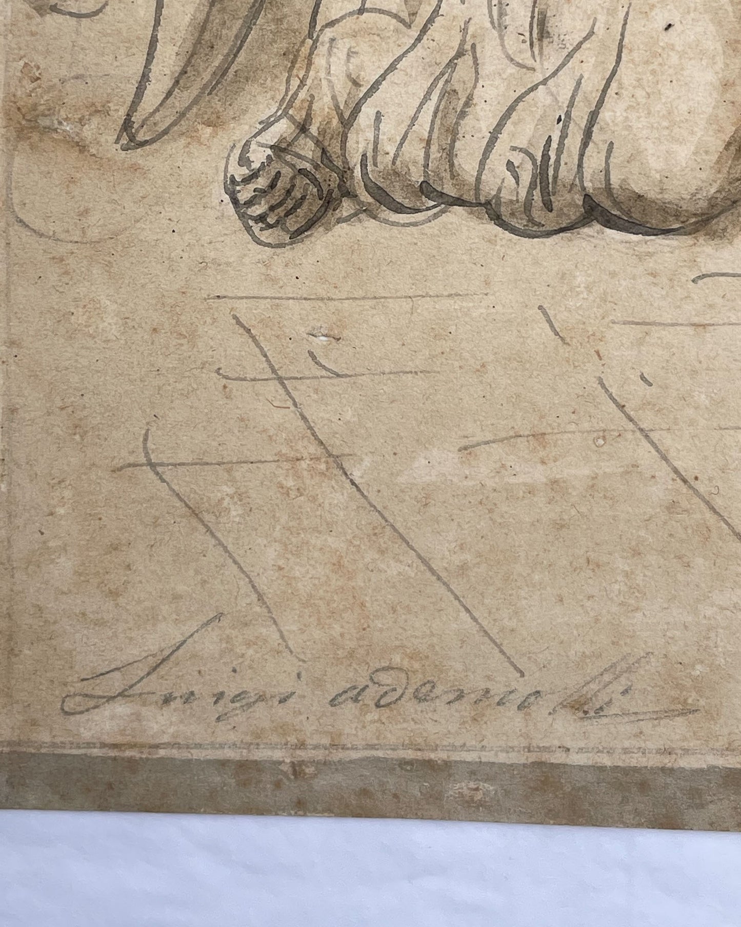 Luigi Ademollo, Annunciazione, inchiostro e grafite su carta, firmato, 1843