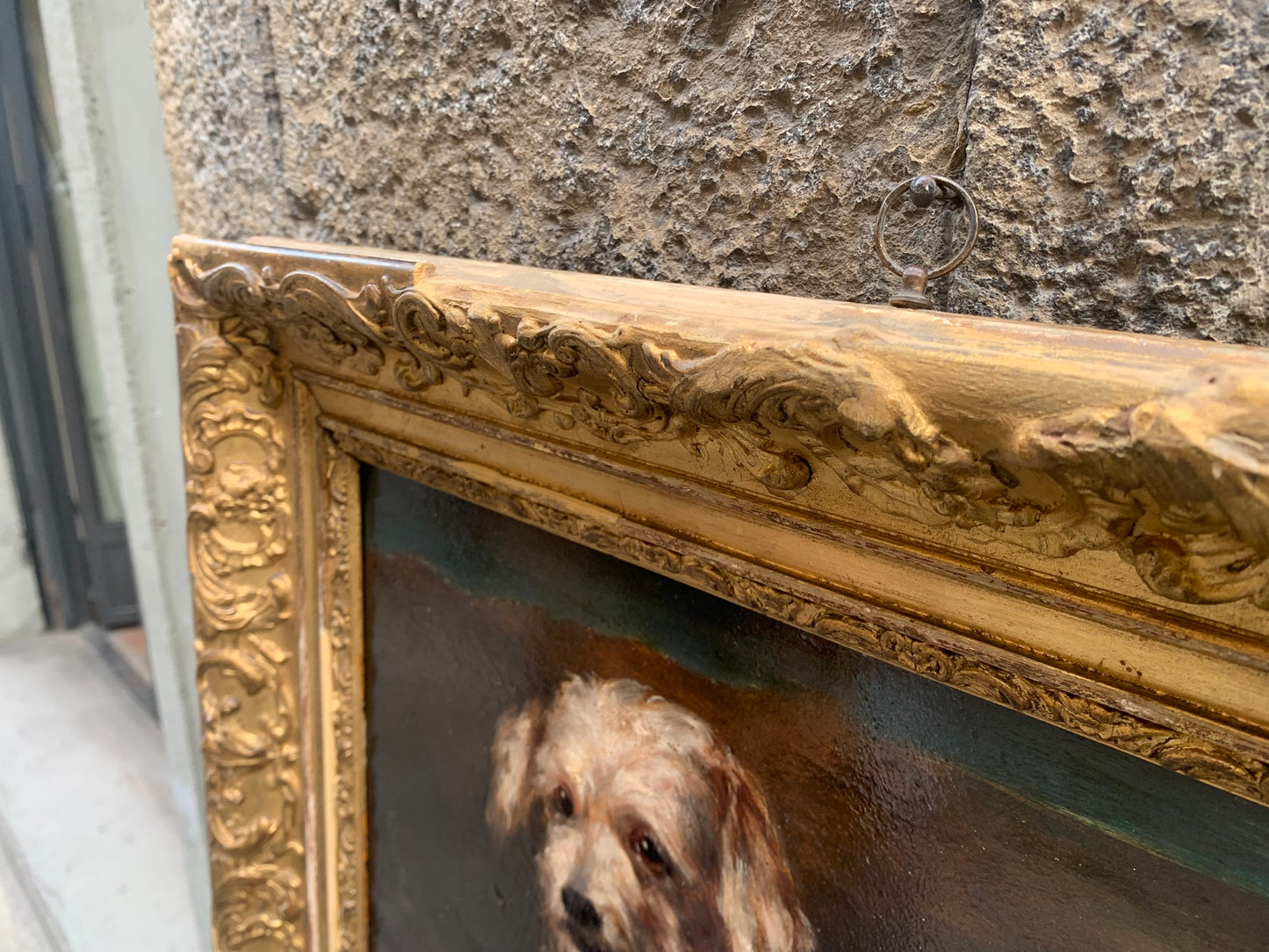 Portrait of a dog: reclining Terrier. Late XIX century.