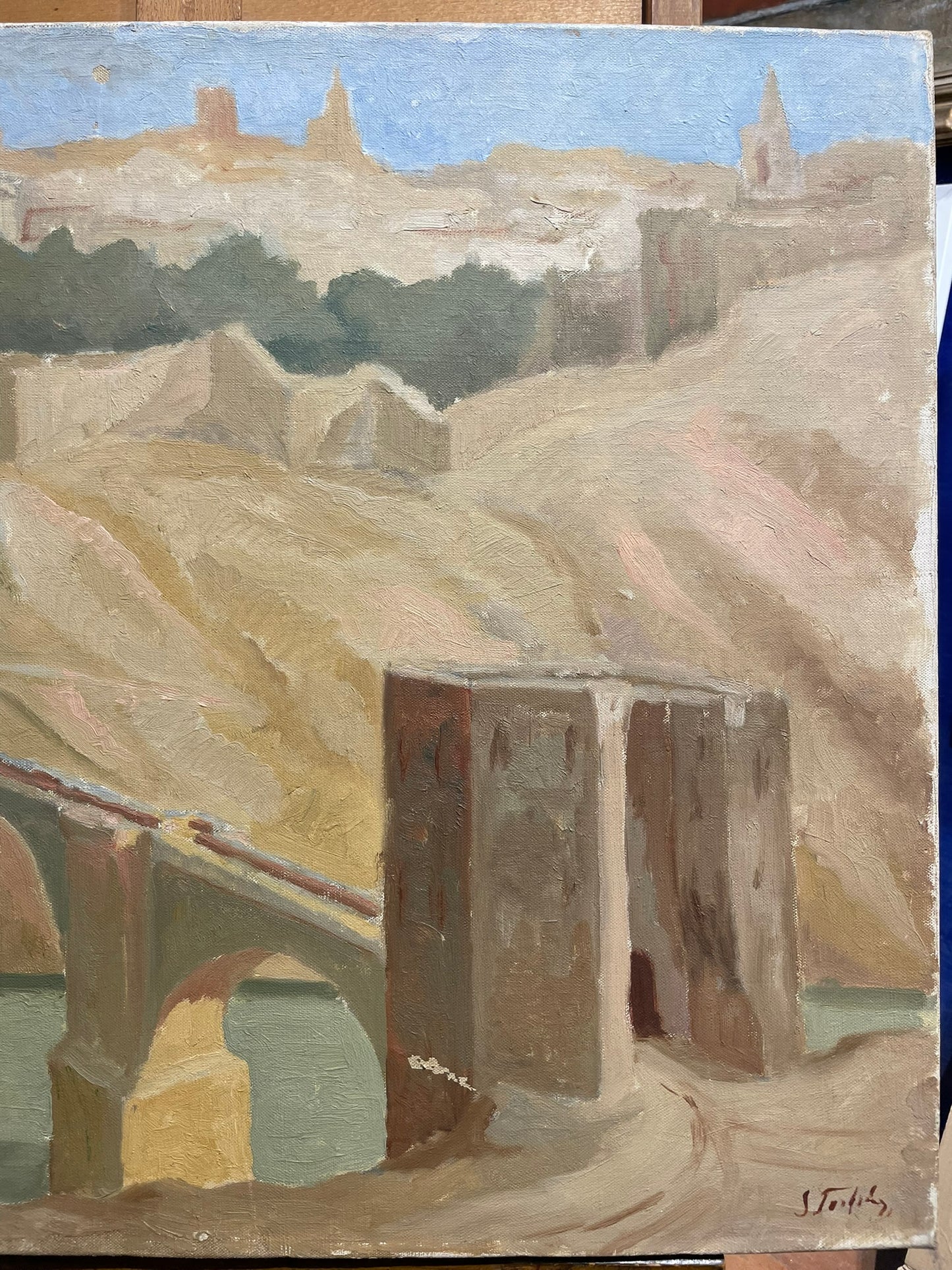 Veduta di Toledo, Spagna – Ponte sul Tago (Puente de San Martín), circa 1935–1936