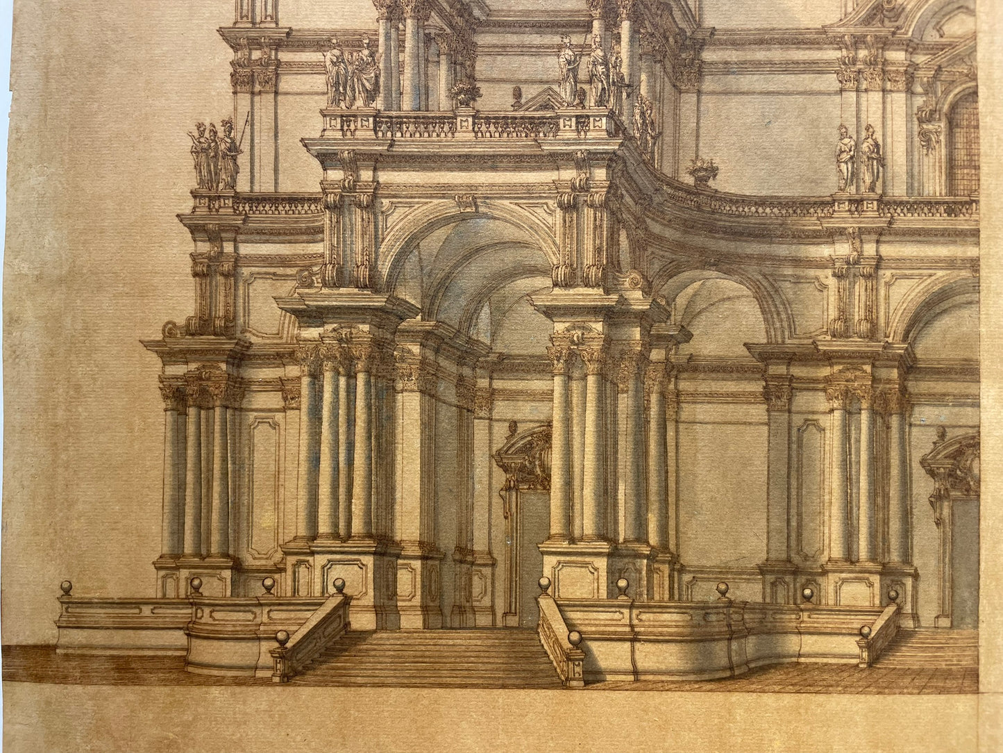 Progetto architettonico scenografico monumentale, ambito dei Galli Bibiena, XVIII secolo