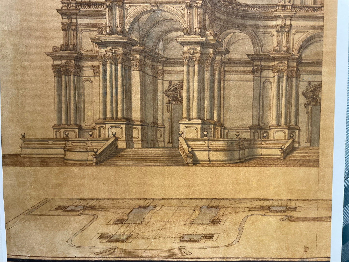 Progetto architettonico scenografico monumentale, ambito dei Galli Bibiena, XVIII secolo