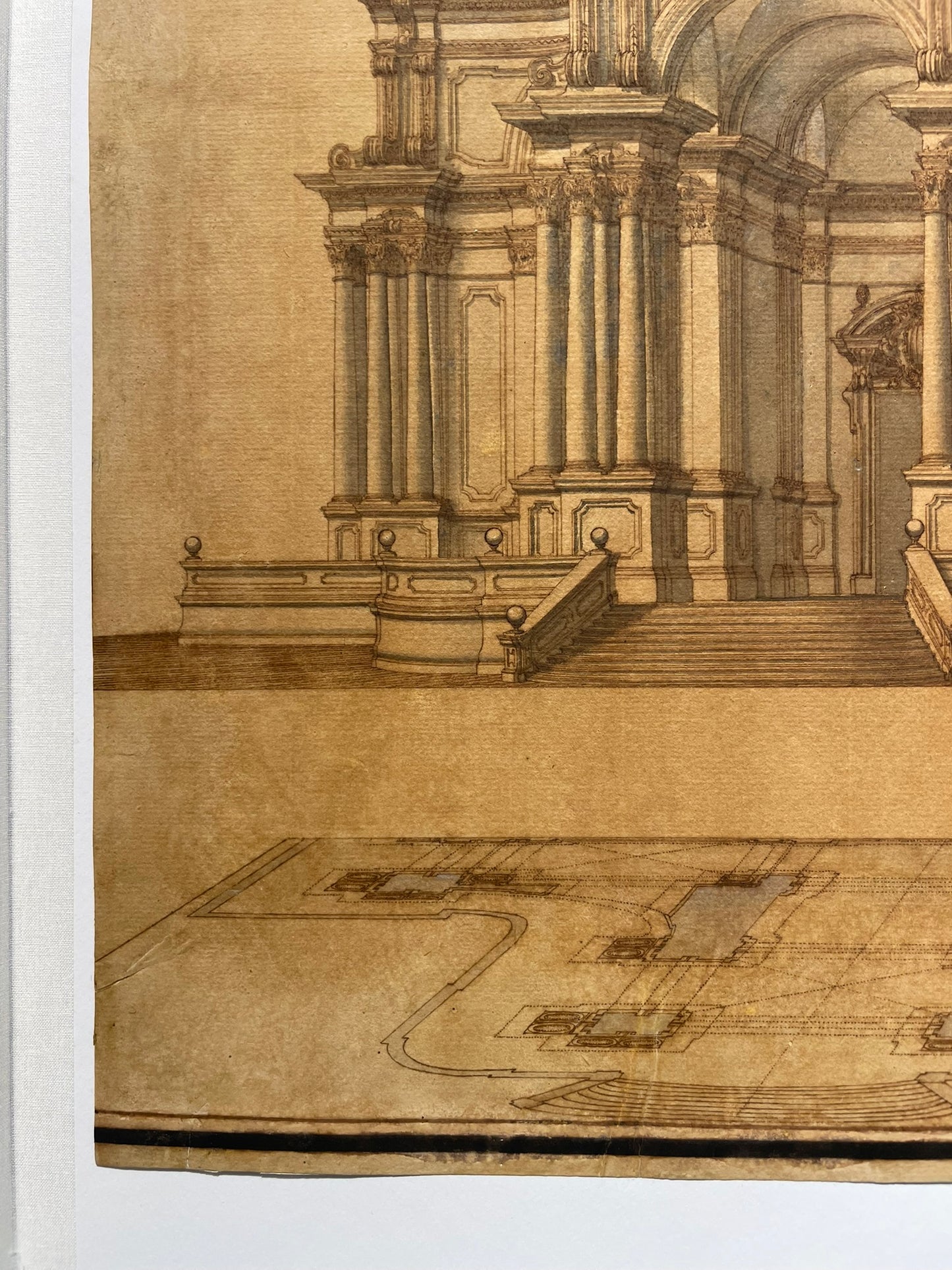 Progetto architettonico scenografico monumentale, ambito dei Galli Bibiena, XVIII secolo