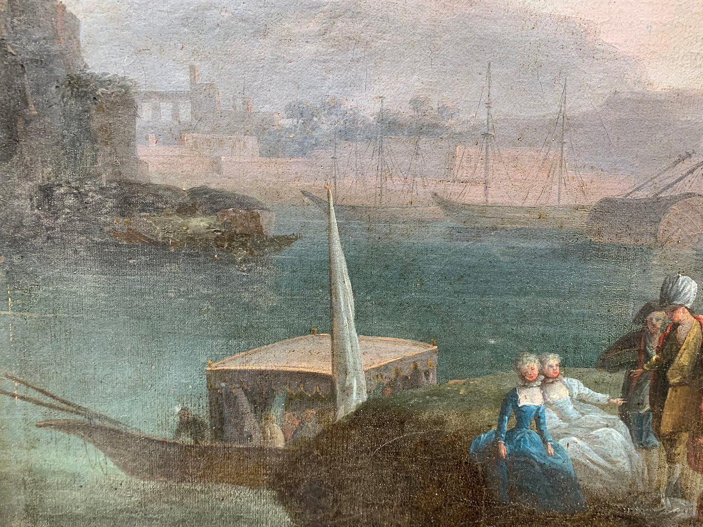 Port View with Figures and a Turk, Late 18th - 19th Century