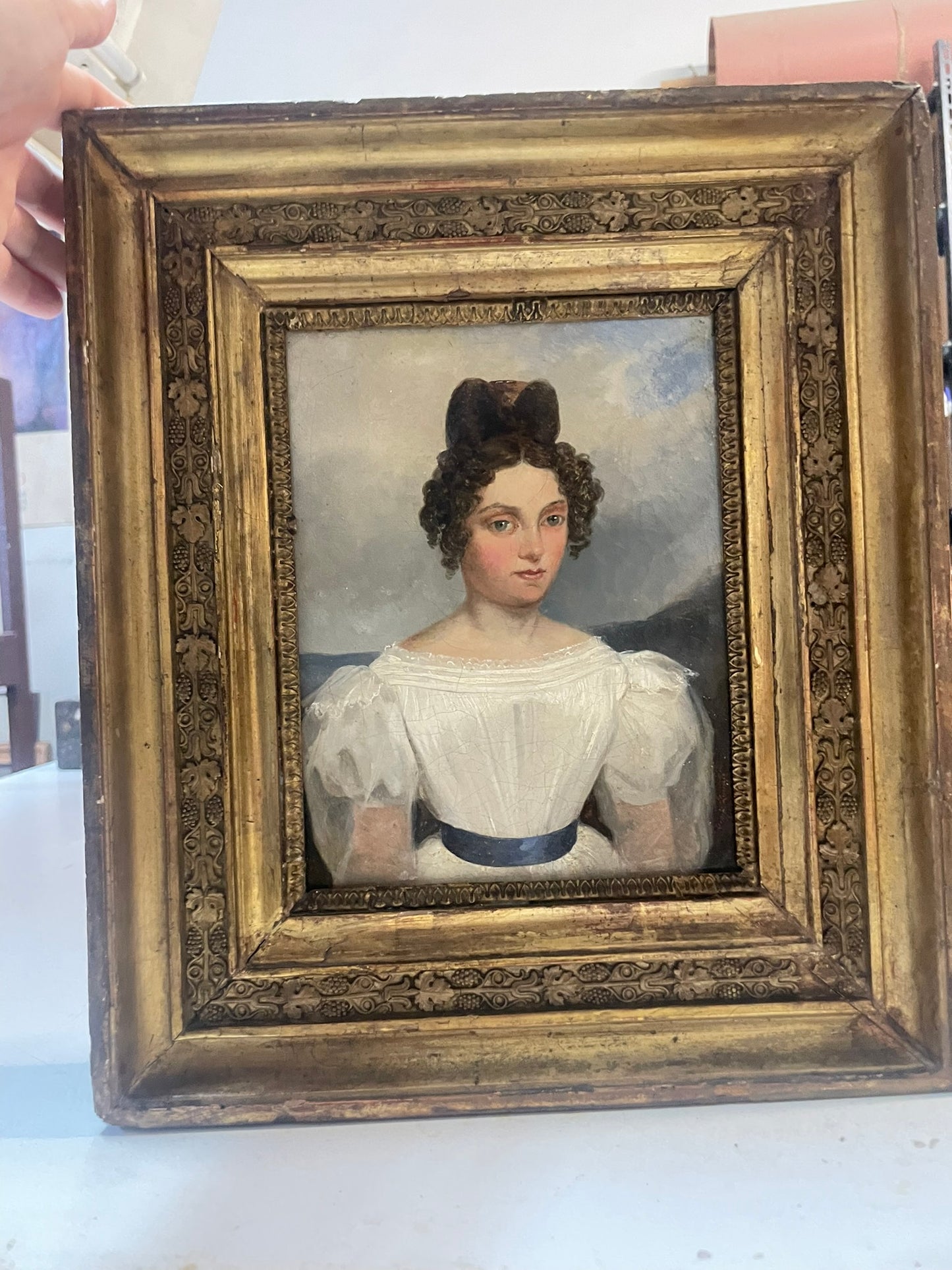 Portrait of a Young Woman with Black Ribbon. Robert-Léopold Leprince (Paris, 1800 – Chartres, 1847)