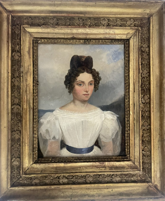 Portrait of a Young Woman with Black Ribbon. Robert-Léopold Leprince (Paris, 1800 – Chartres, 1847)