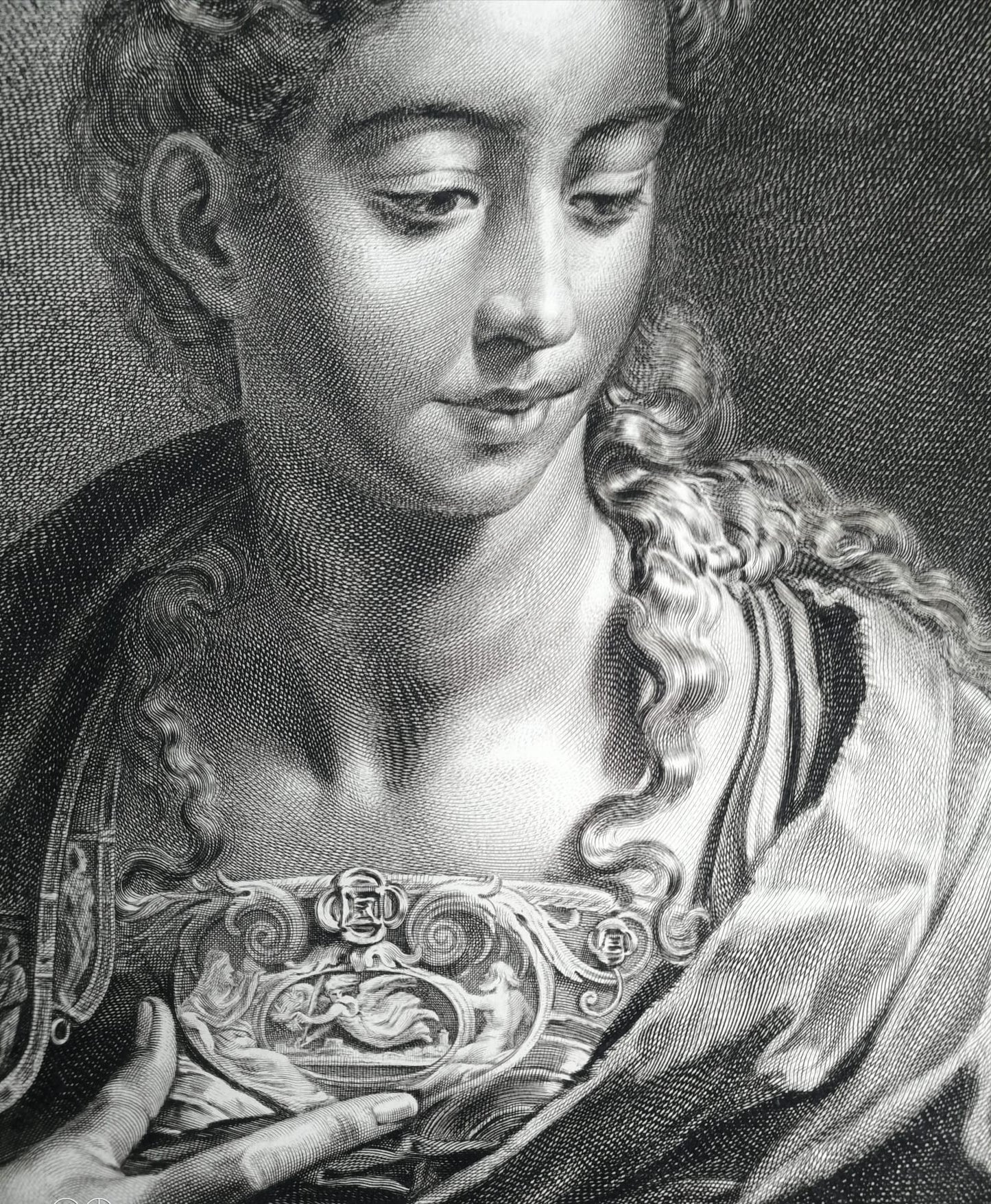 Minerva/athena After Parmigianino – Engraving By Cornelis Visscher, Cabinet Reynst, 17th–18th C