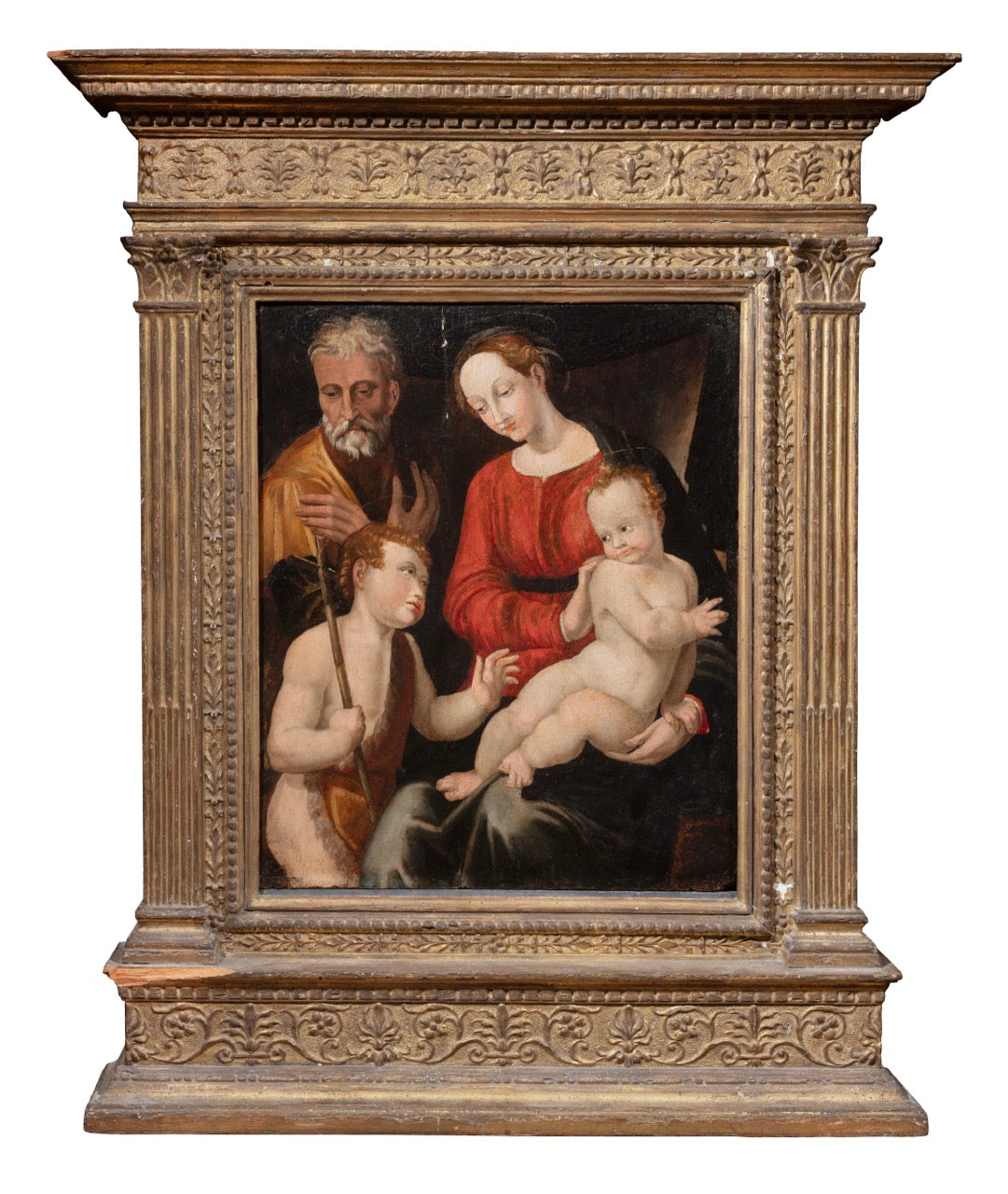 Sacra Famiglia con San Giovannino e San Giuseppe, Scuola Toscana, XVI secolo