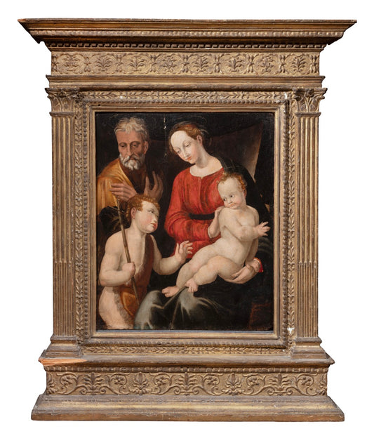 Sacra Famiglia con San Giovannino e San Giuseppe, Scuola Toscana, XVI secolo