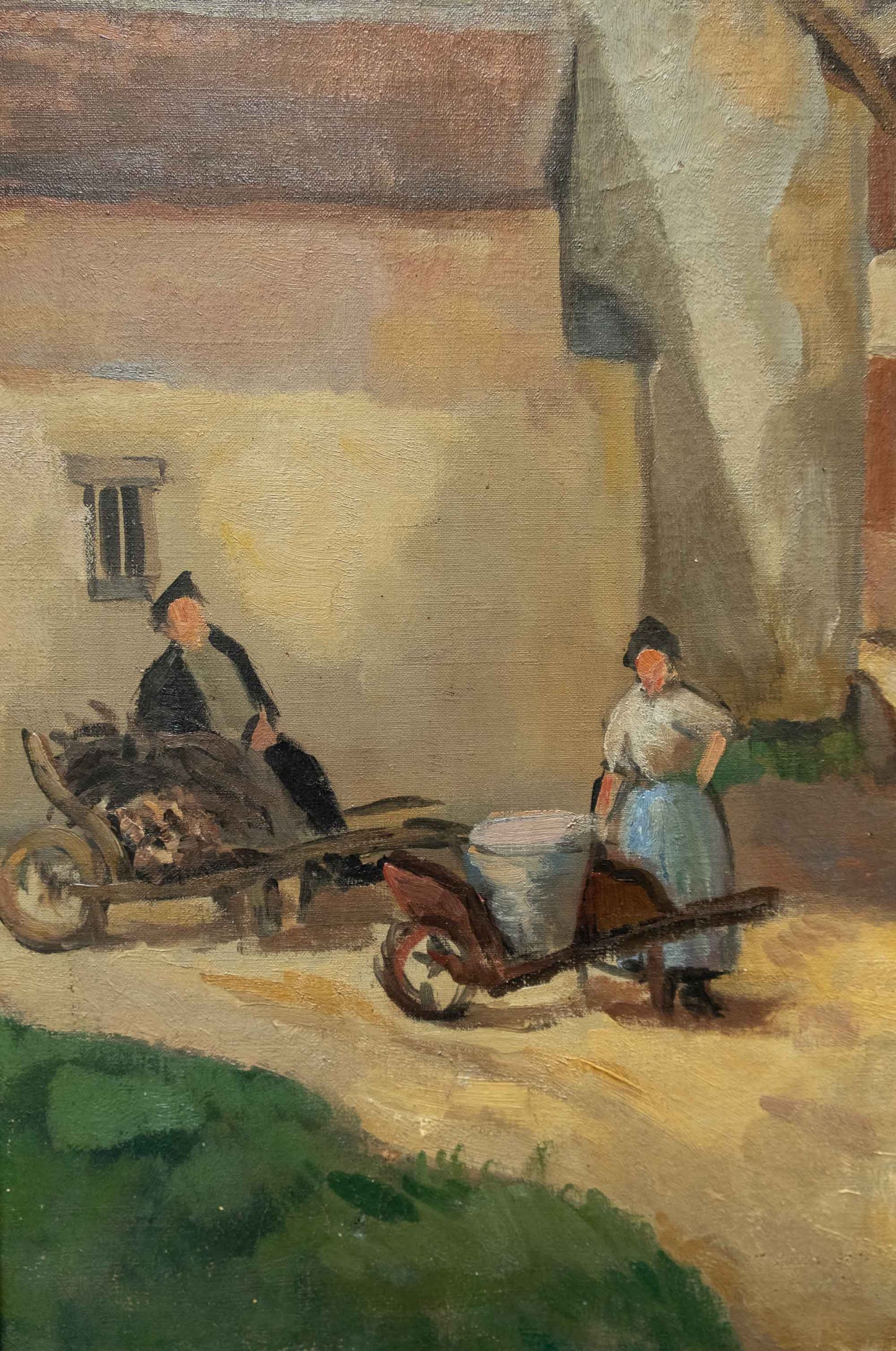 Village in Brittany. French late XIX century Post'Impressionist landscape.