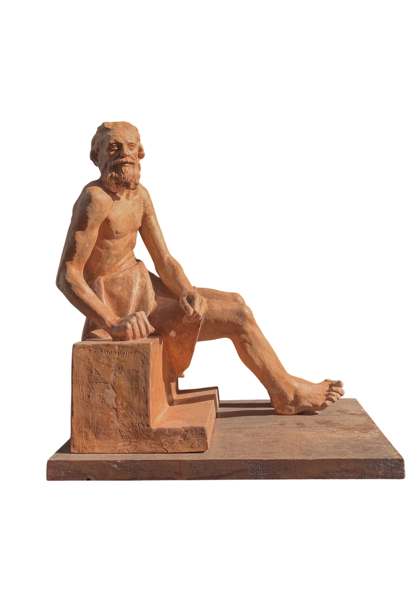 Diogenes, terracotta, 1939, Giorgio Rossi (1894-1981), Tuscan Sculptor.