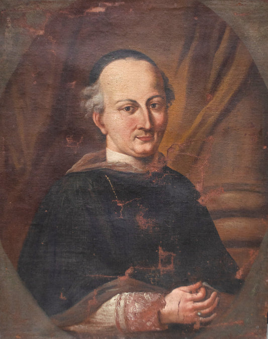 Portrait of Bishop of Verona and Chioggia: Giovanni Morosin (1719 - 1789), Italian school.