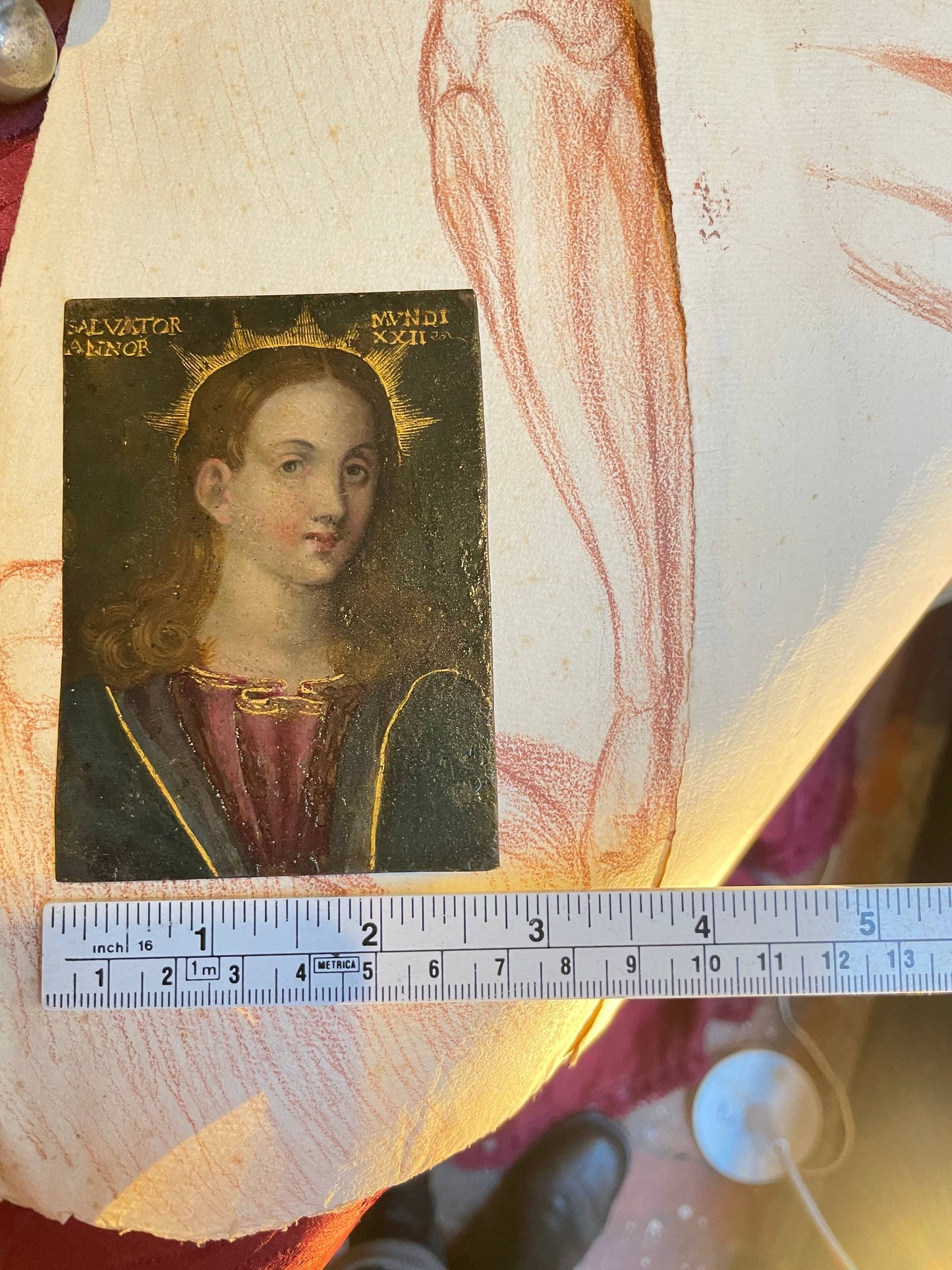 Salvator Mundi, oil on copper. North Italian school. Late 16th – early 17th century. 9 x 7 cm