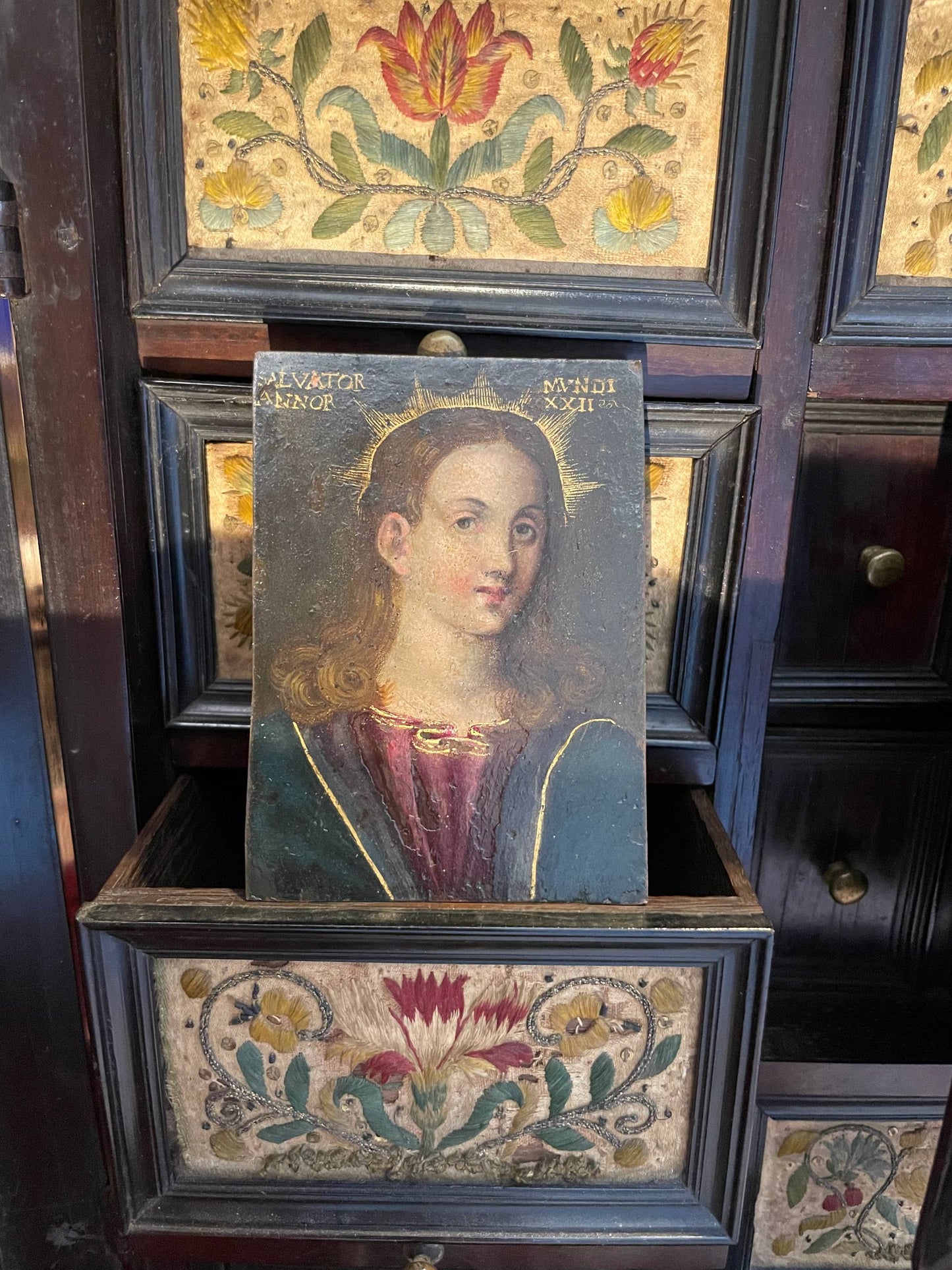 Salvator Mundi, oil on copper. North Italian school. Late 16th – early 17th century. 9 x 7 cm