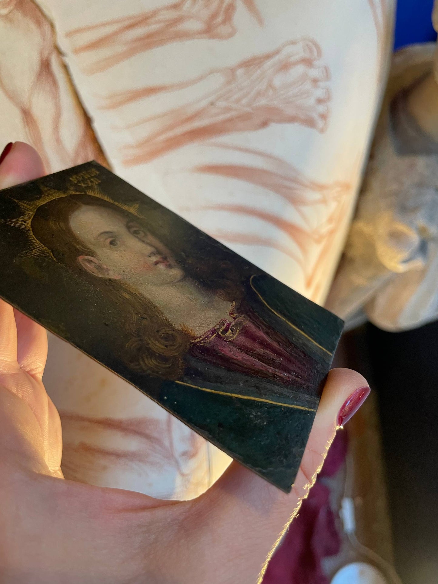 Salvator Mundi, oil on copper. North Italian school. Late 16th – early 17th century. 9 x 7 cm