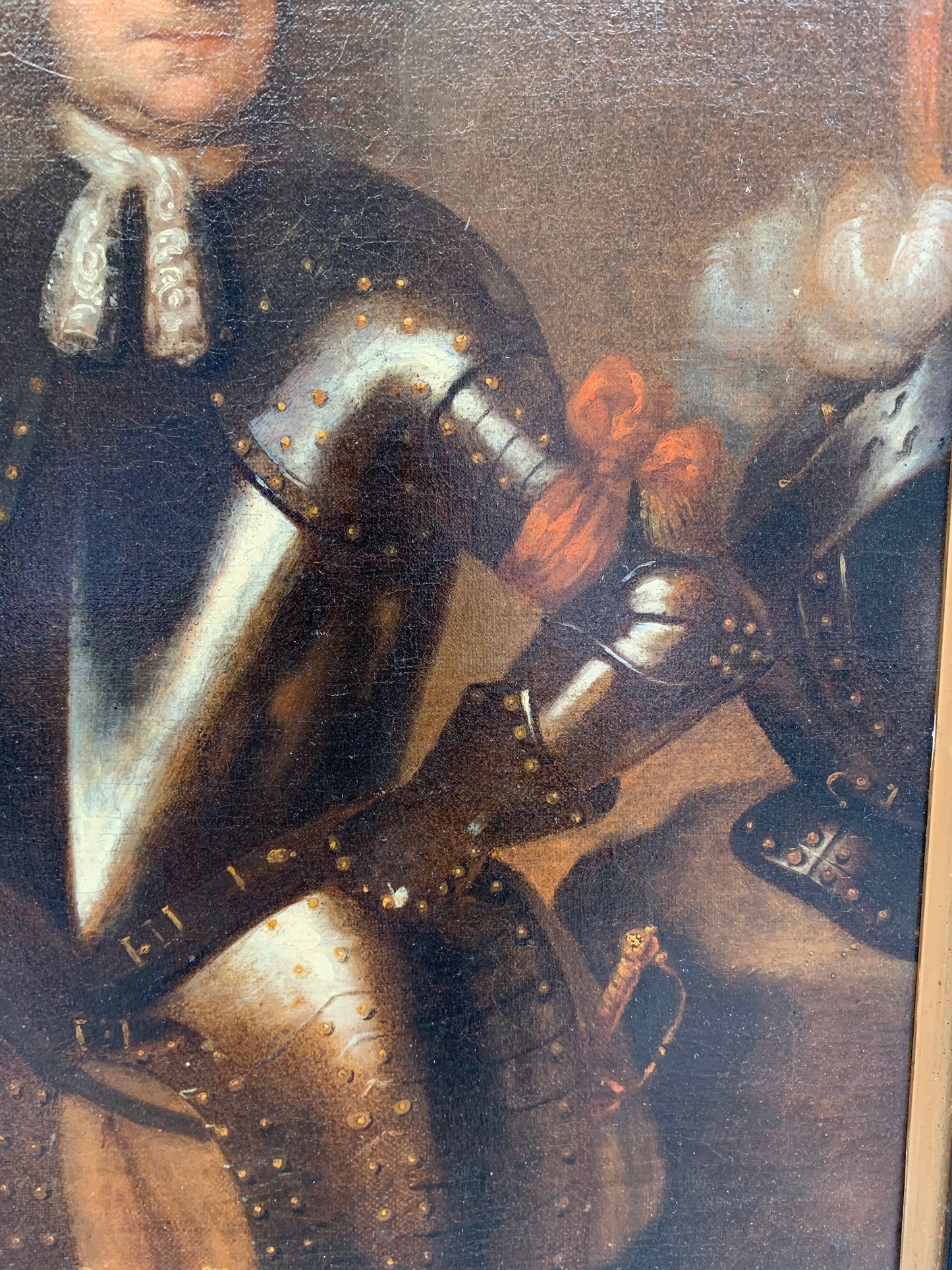 Portrait of a military commander in armor with a marshal's staff. Dutch School.