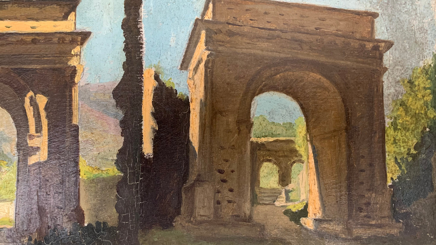 Palladio Arches In The Park. Sketches With Architecture. Late XIX Century.