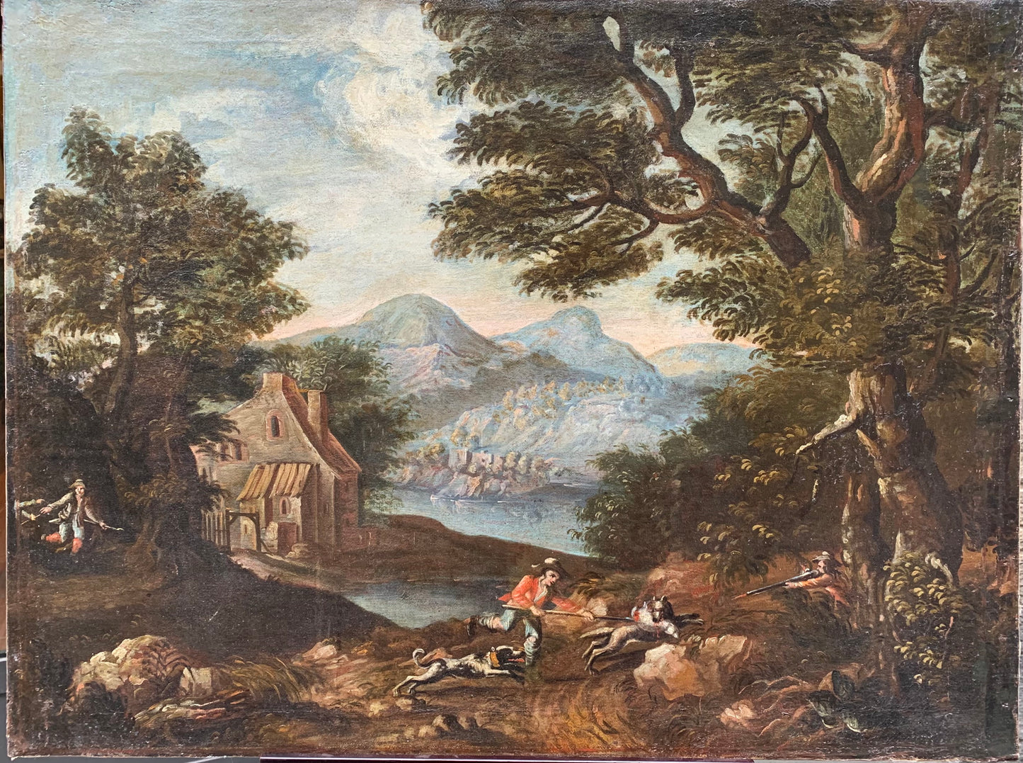 Hunters by the lake. Mid XVIII century.