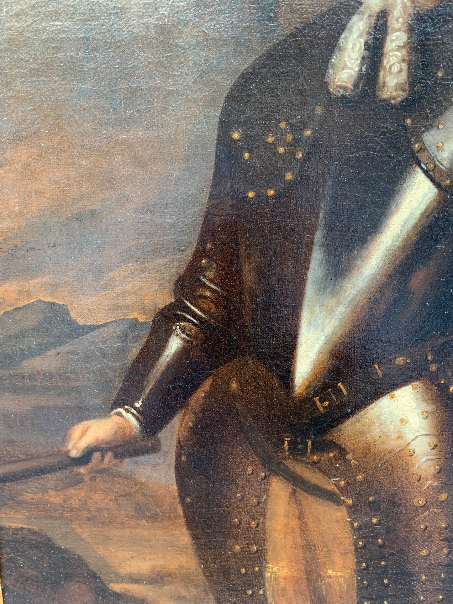 Portrait of Raimodo di Montecuccoli in armor with a marshal's staff. Dutch School.