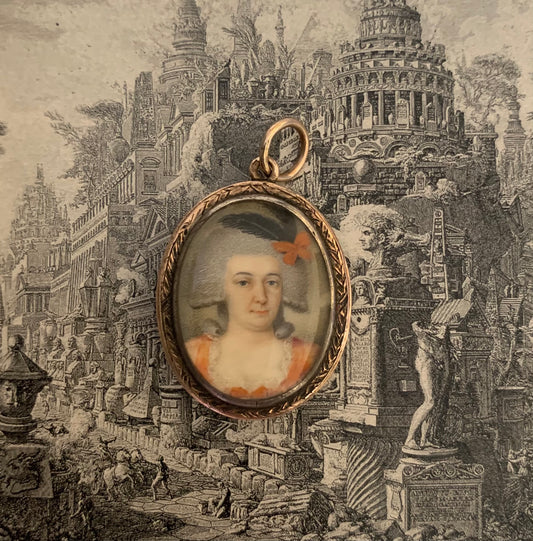 Mid XVIII century double portrait miniature.
