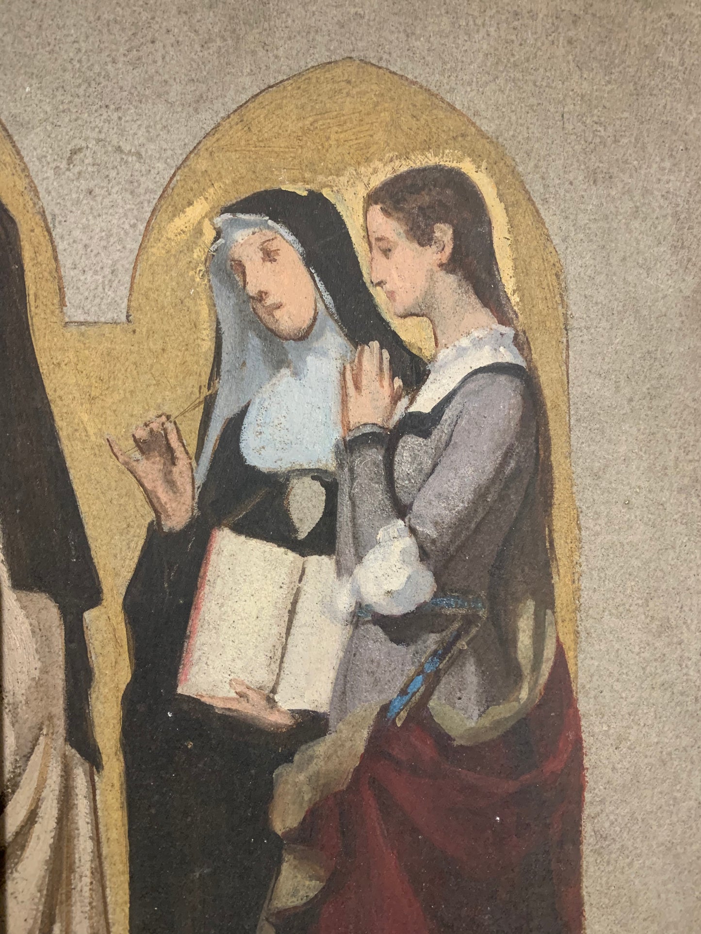 Preparatory sketch with nuns and Mary Magdalene.  Late 19th century.