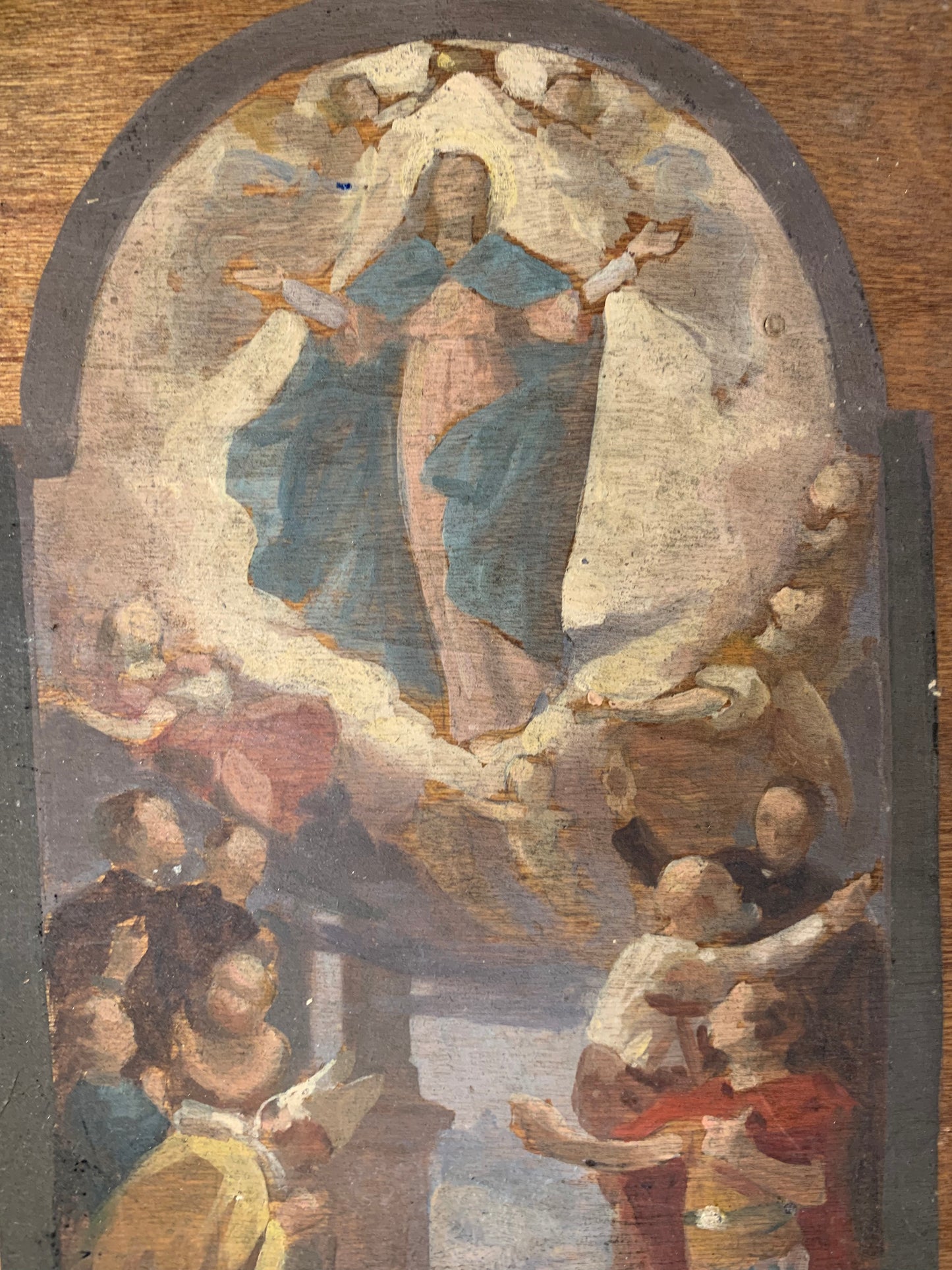 Preparatory sketch for a painting of “Assumption of Mary with Saints”.