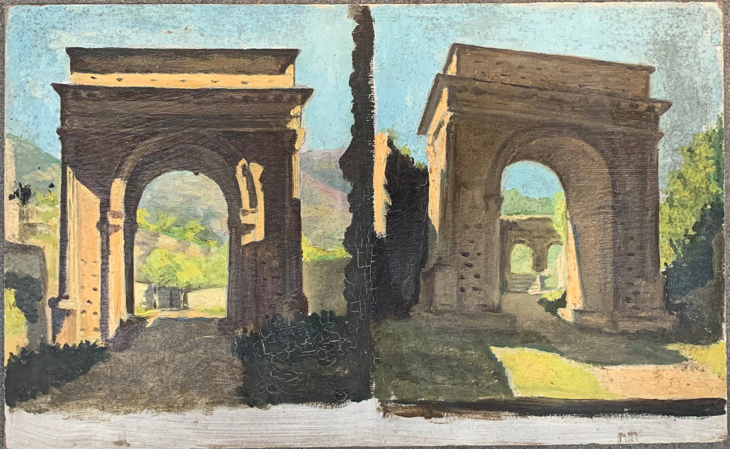 Palladio Arches In The Park. Sketches With Architecture. Late XIX Century.