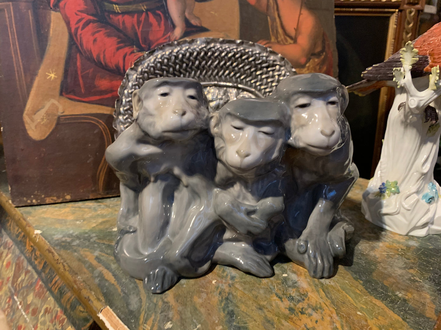 Rare danish figurine of Three Monkeys. Royal Copenhagen. Model 940