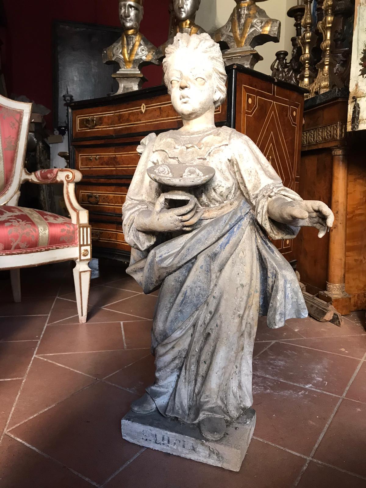 Ancient baroque statue of Saint Lucia. XVII century