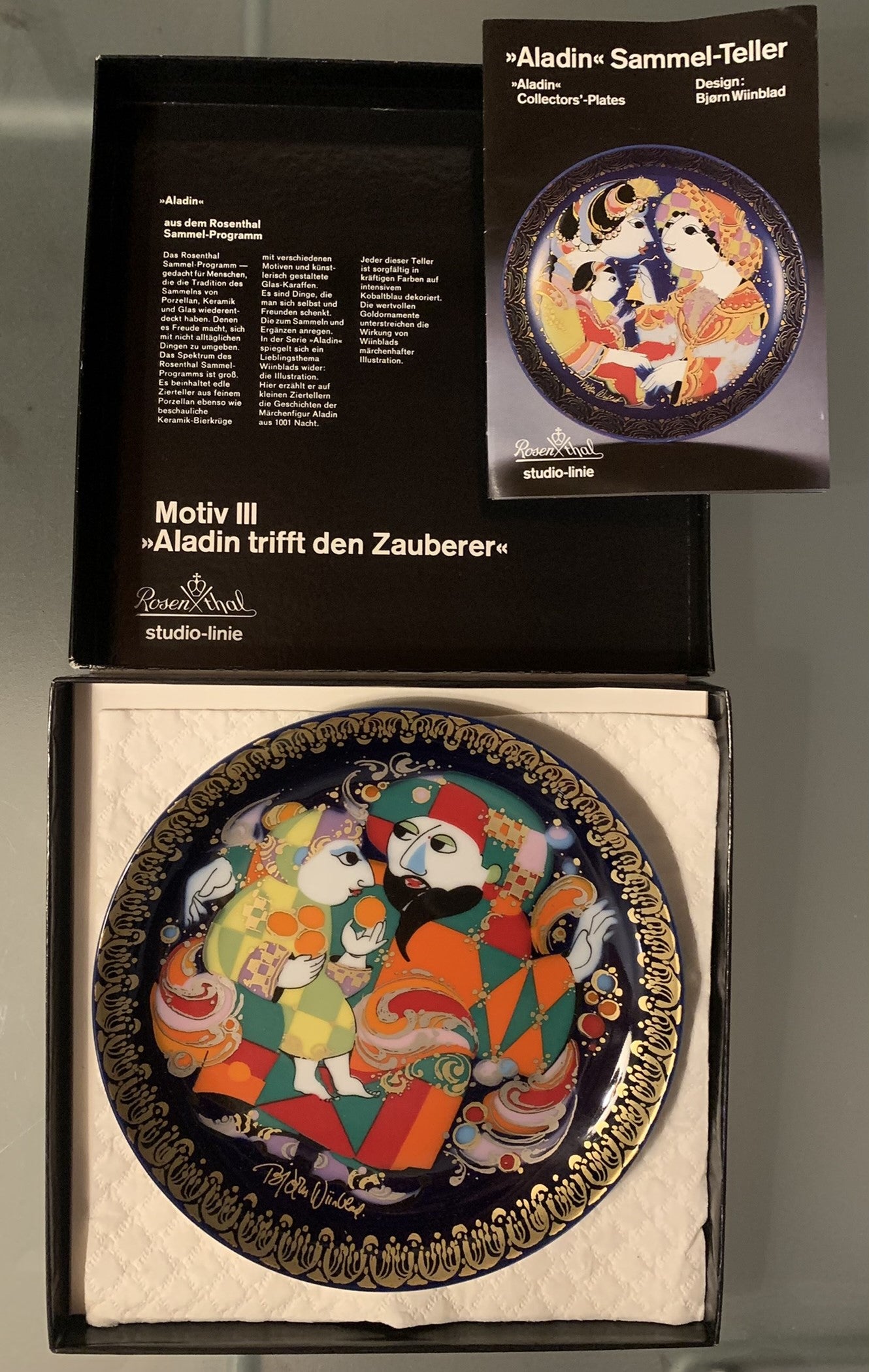 Rosenthal porcelain. Aladdin and the Magic Lamp by Danish artist Bjorn Wiinblad