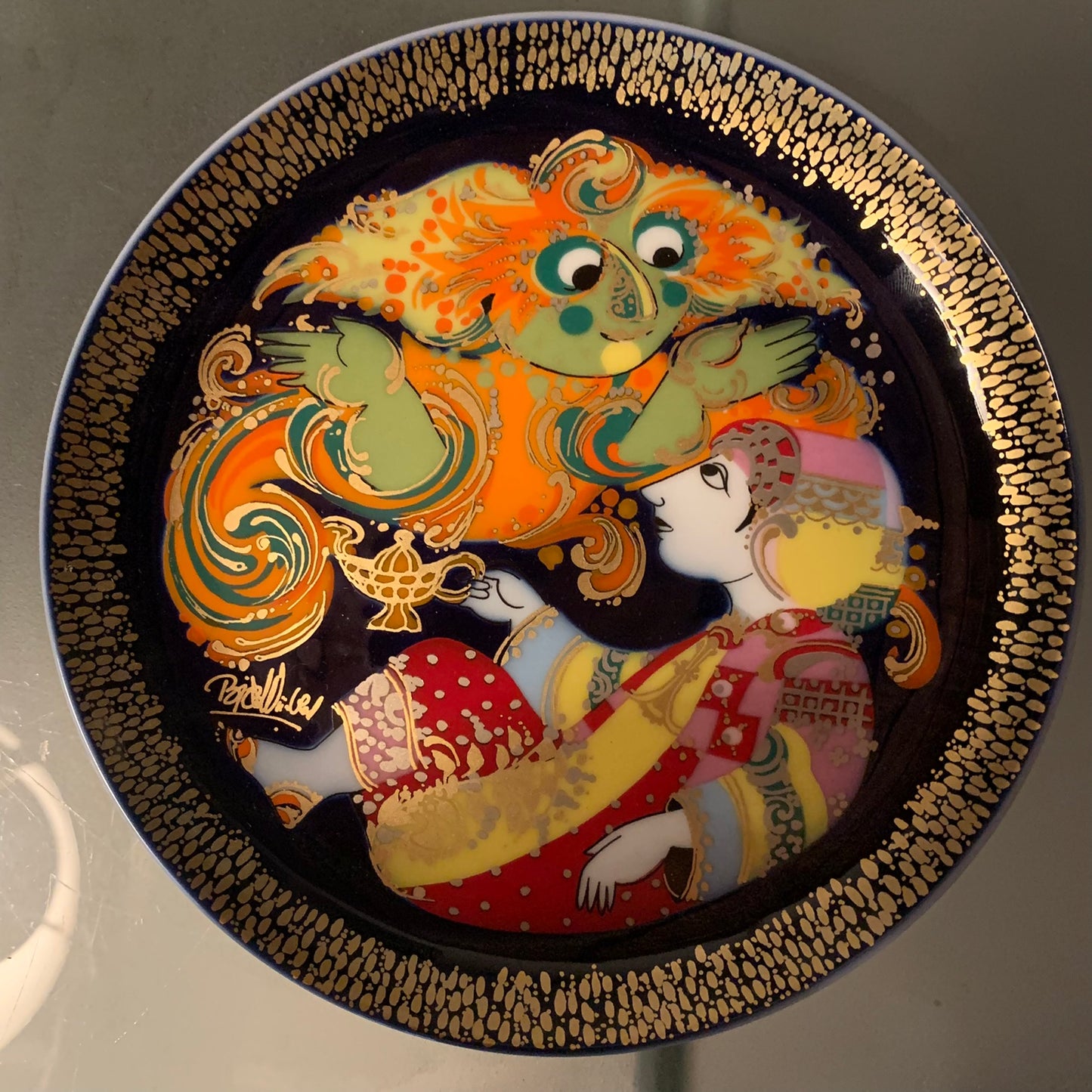 Rosenthal porcelain. Aladdin and the Magic Lamp by Danish artist Bjorn Wiinblad